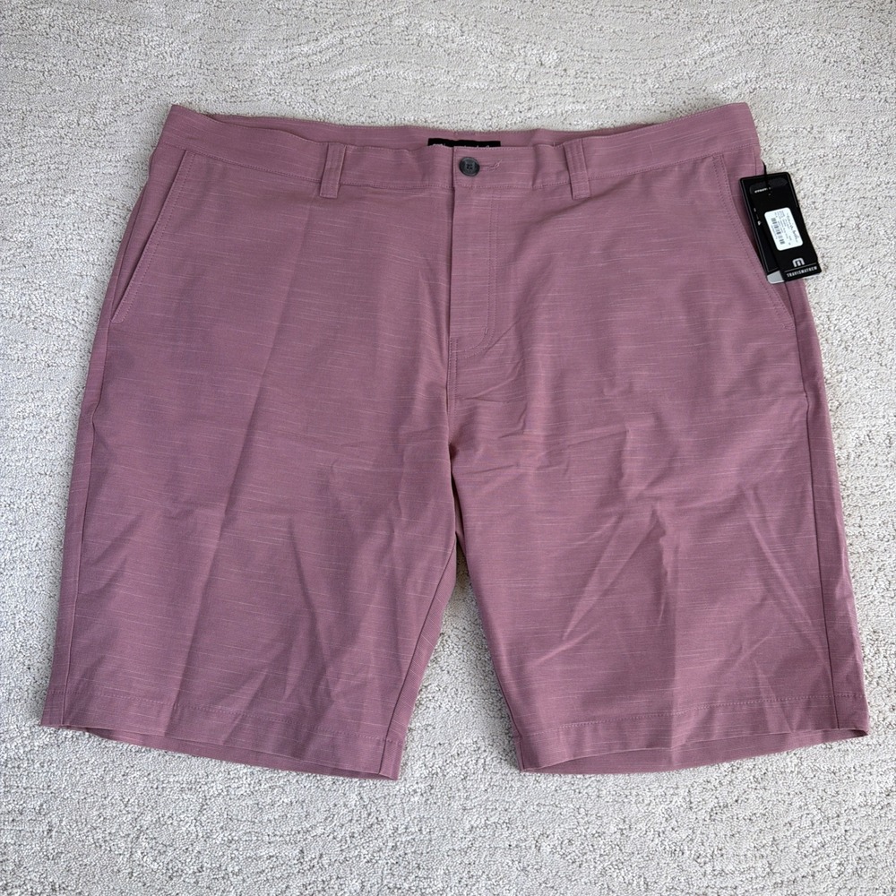 Men's NEW Travis Mathew Size 42 On A Boat Wine Shorts‎ Golf Athletic 10" Inseam